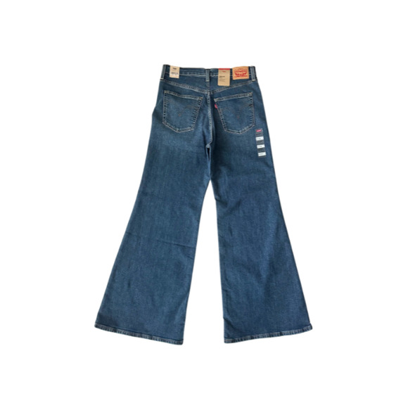Levi's Jeans Ribcage Bell Super High-Rise Flare-Leg Dark Blue Women’s Size 31x32 - Picture 4 of 9